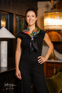 Capsule Collection Scarf - Black with Border