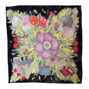 Black Floral Silk Scarf
