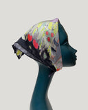 Black Floral Silk Scarf