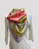 Blue Floral Dreams Silk Scarf