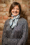 Indigo Floral Silk Scarf