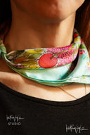Teal Dreams Silk Scarf - Small (45 x 45) - Scarf