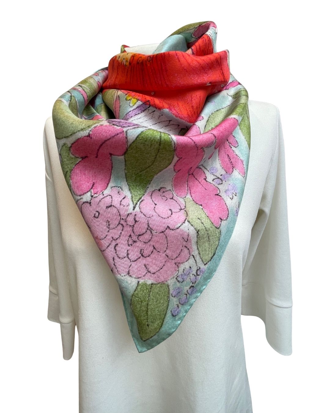 English Bloom Silk Scarf