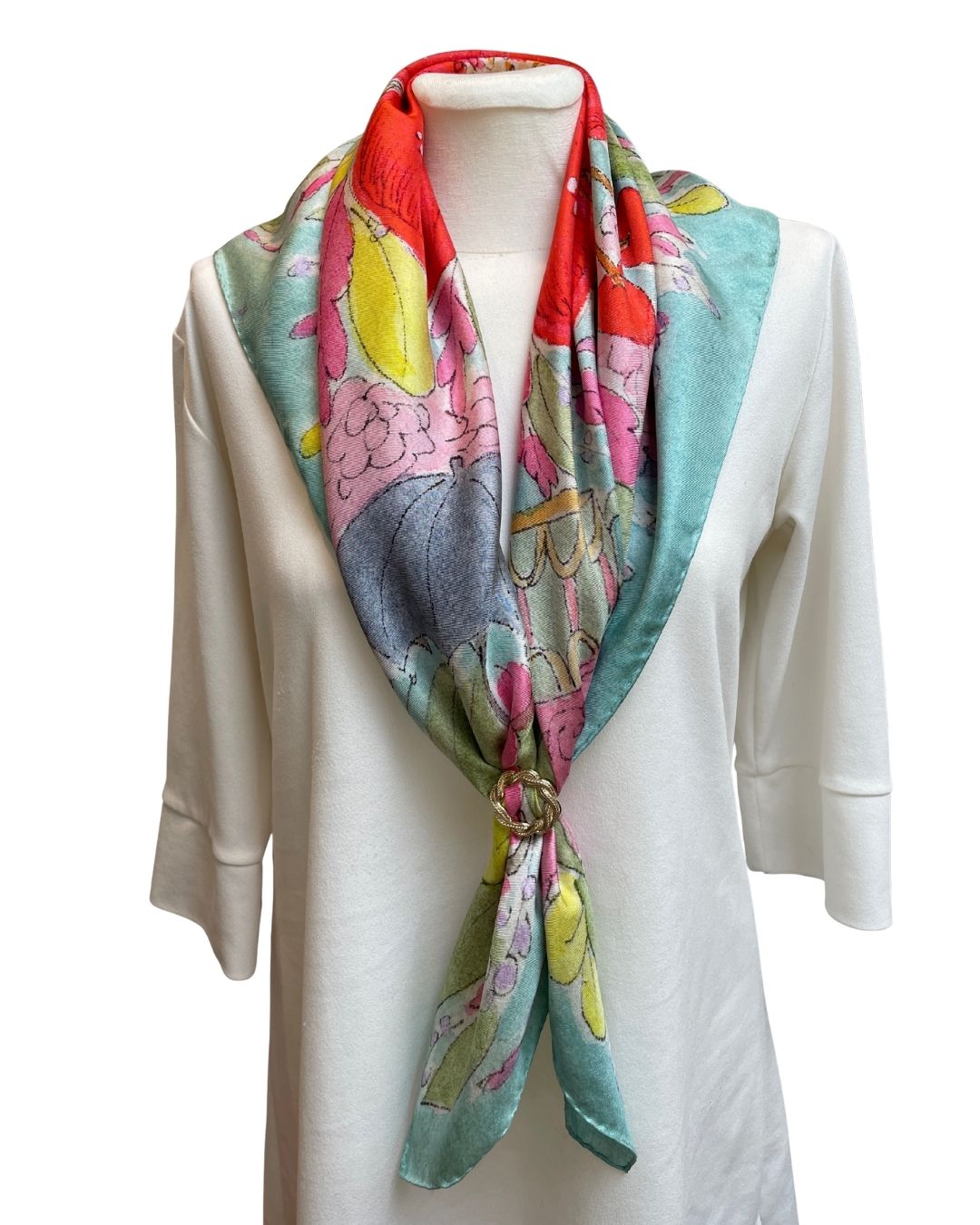English Bloom Silk Scarf