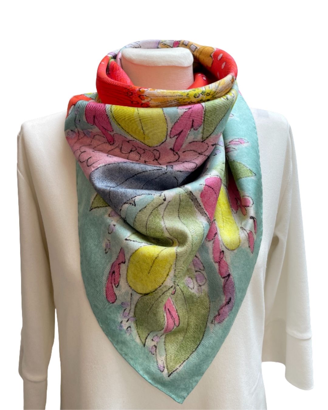 English Bloom Silk Scarf