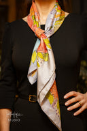 Blue Floral Dreams Silk Scarf