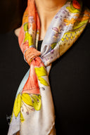 Blue Floral Dreams Silk Scarf