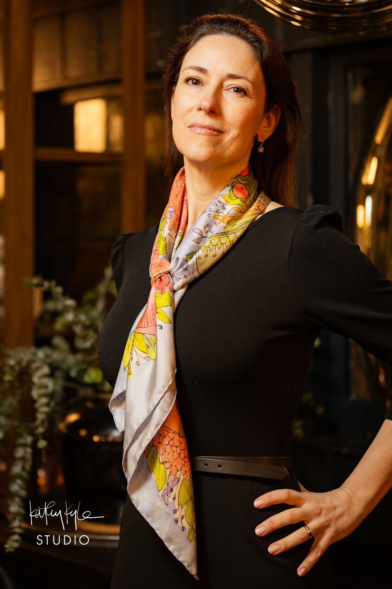 Blue Floral Dreams Silk Scarf