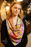 Lavender Floral Silk Scarf
