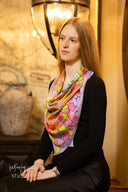 Lavender Floral Silk Scarf