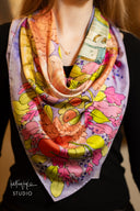 Lavender Floral Silk Scarf