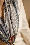 Indigo Floral Silk Scarf