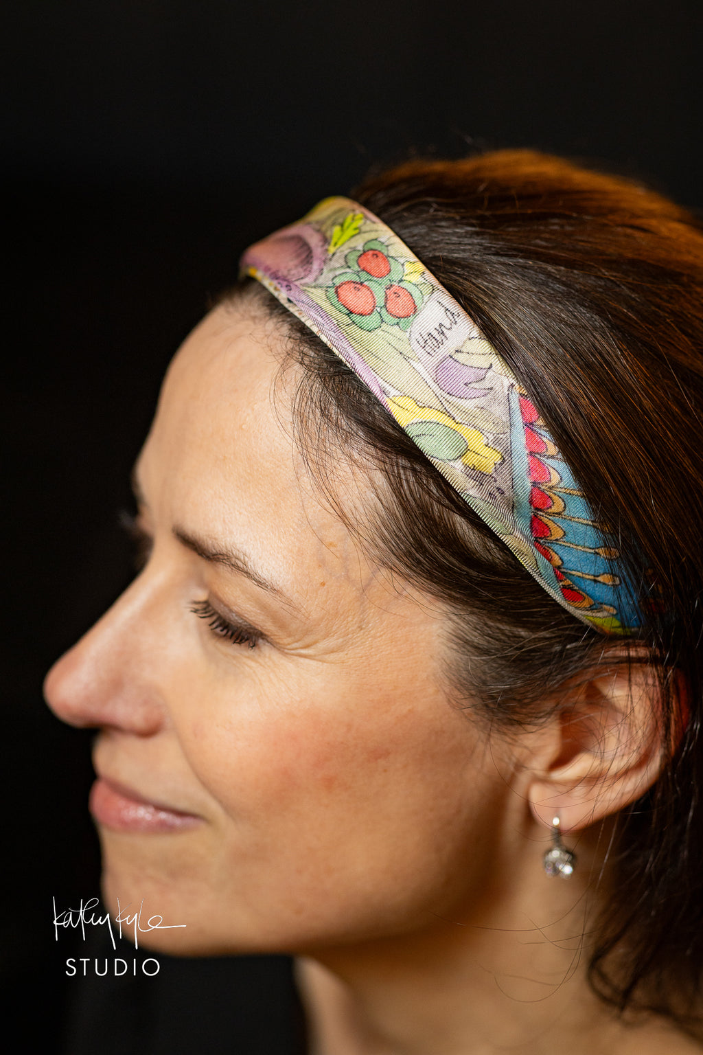 Black Floral Silk Scarf