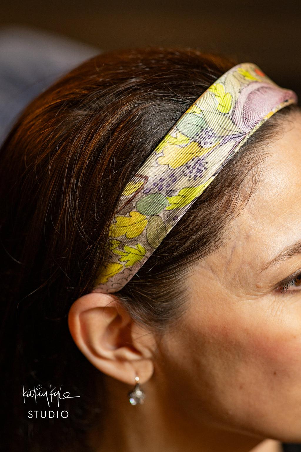 Black Floral Silk Scarf