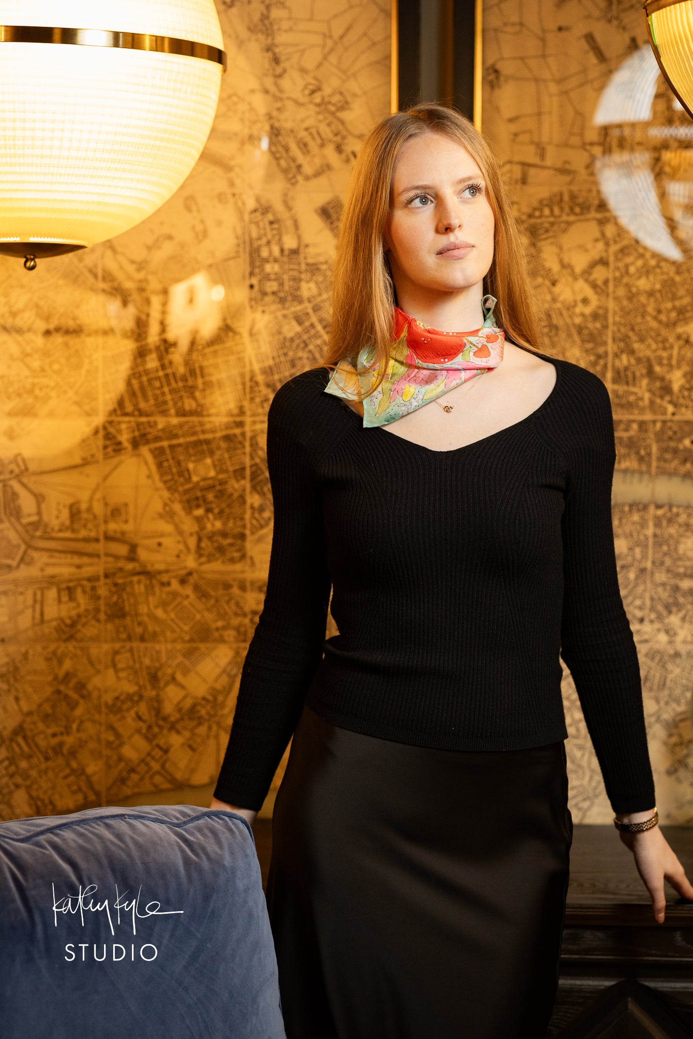 English Bloom Silk Scarf