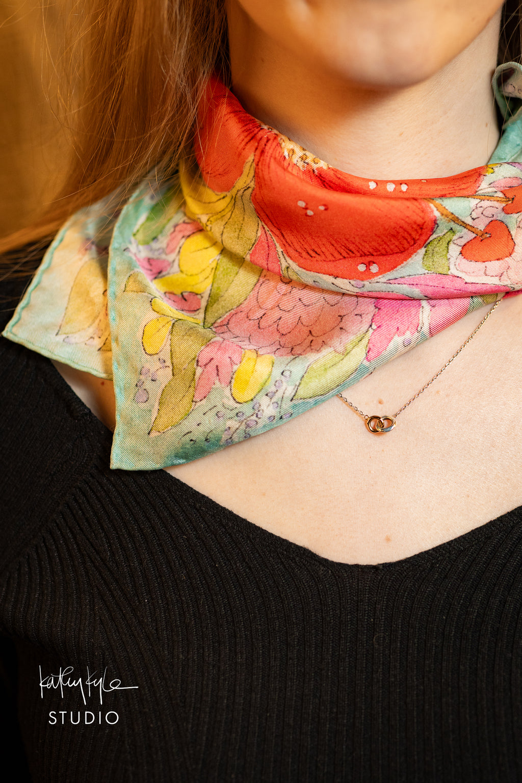 English Bloom Silk Scarf