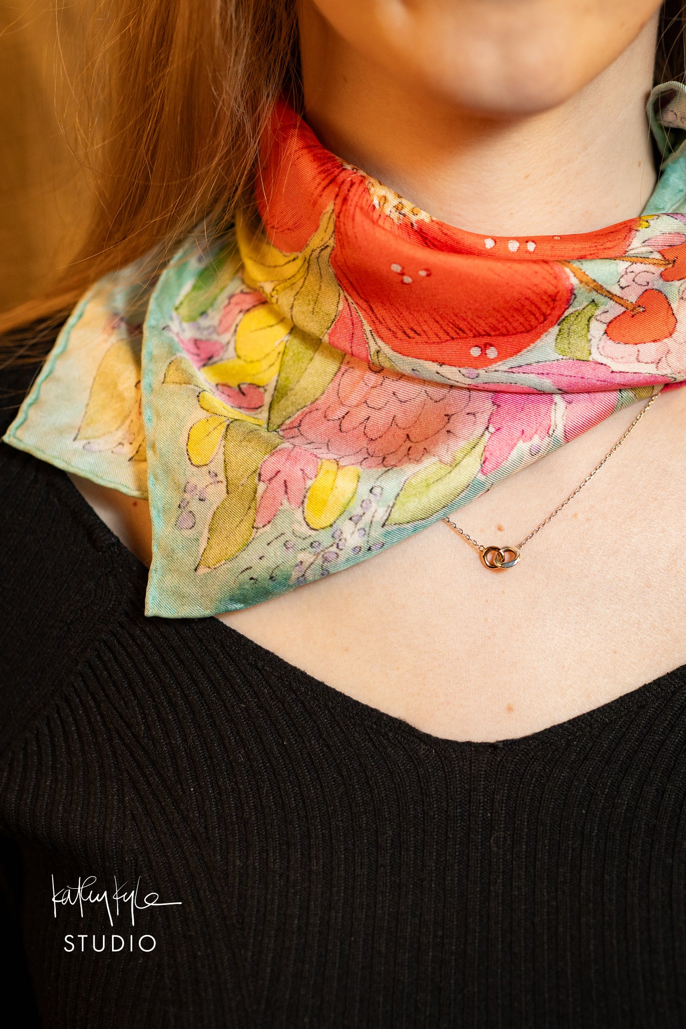 English Bloom Silk Scarf