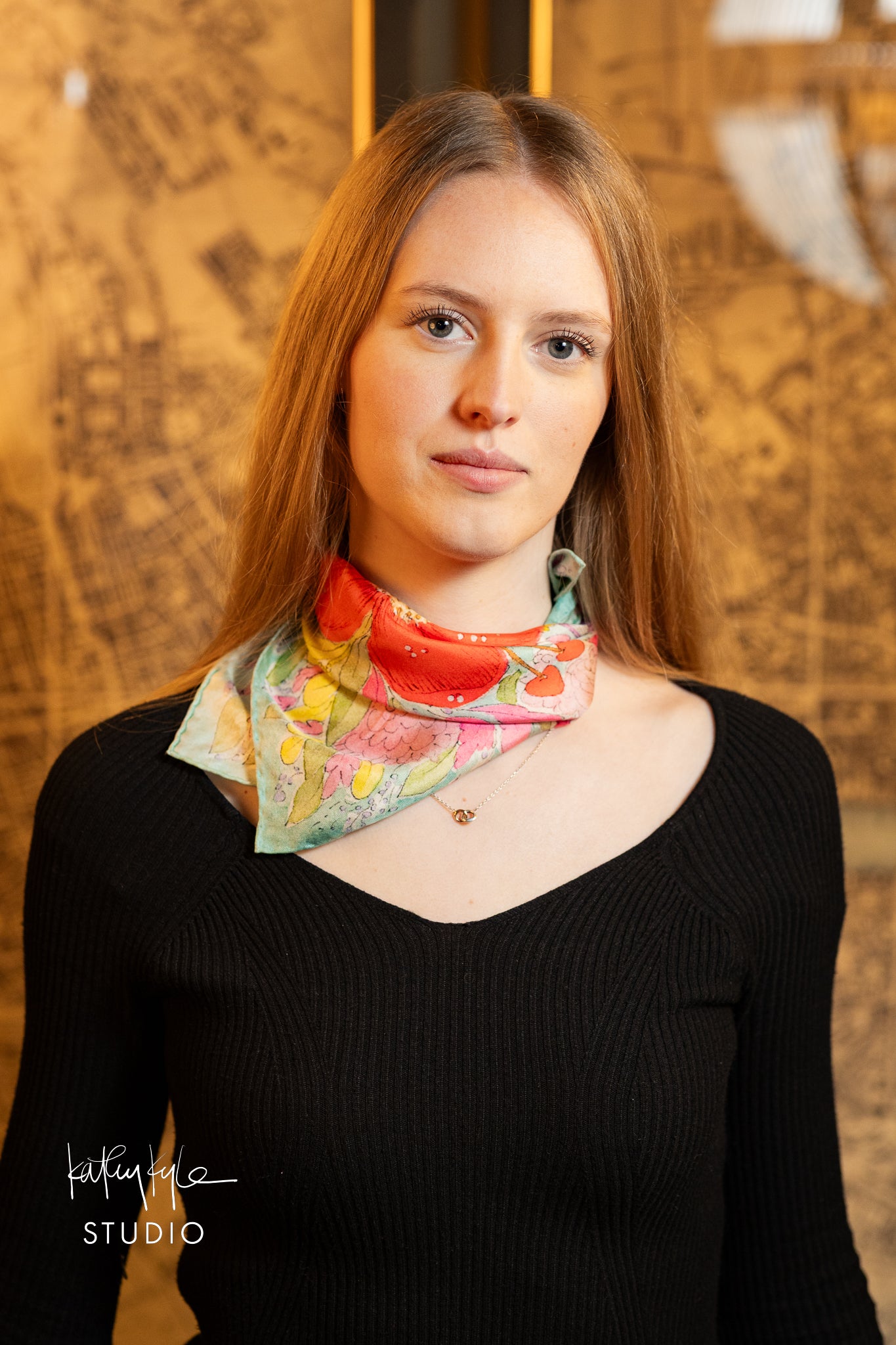 English Bloom Silk Scarf