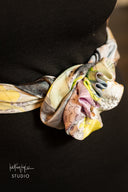 Black Floral Silk Scarf