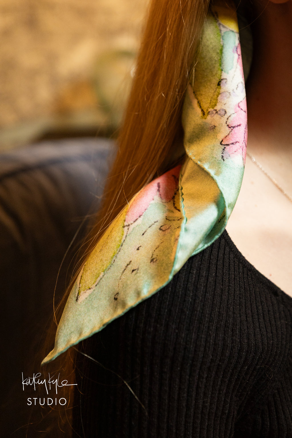 English Bloom Silk Scarf