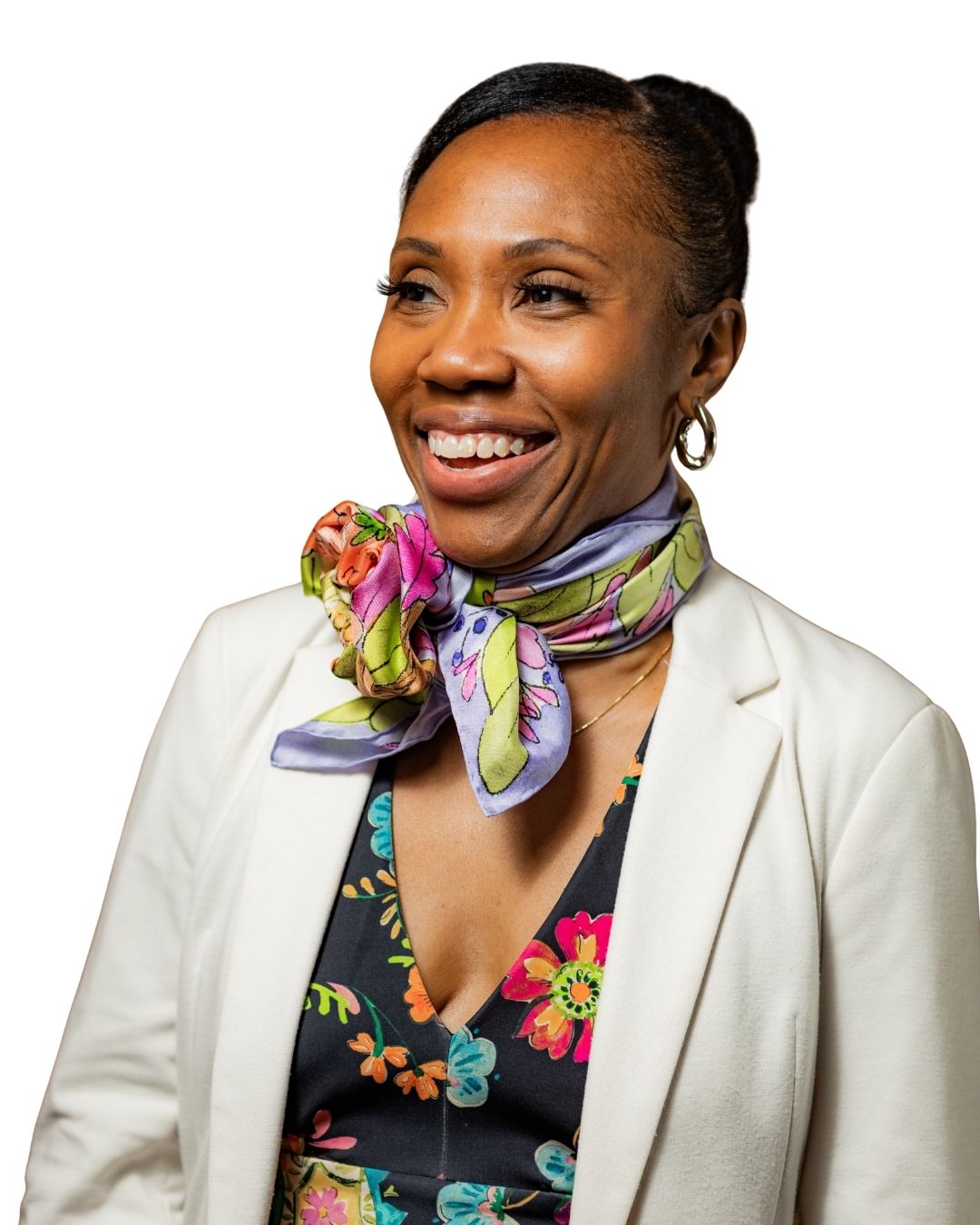 Lavender Floral Silk Scarf