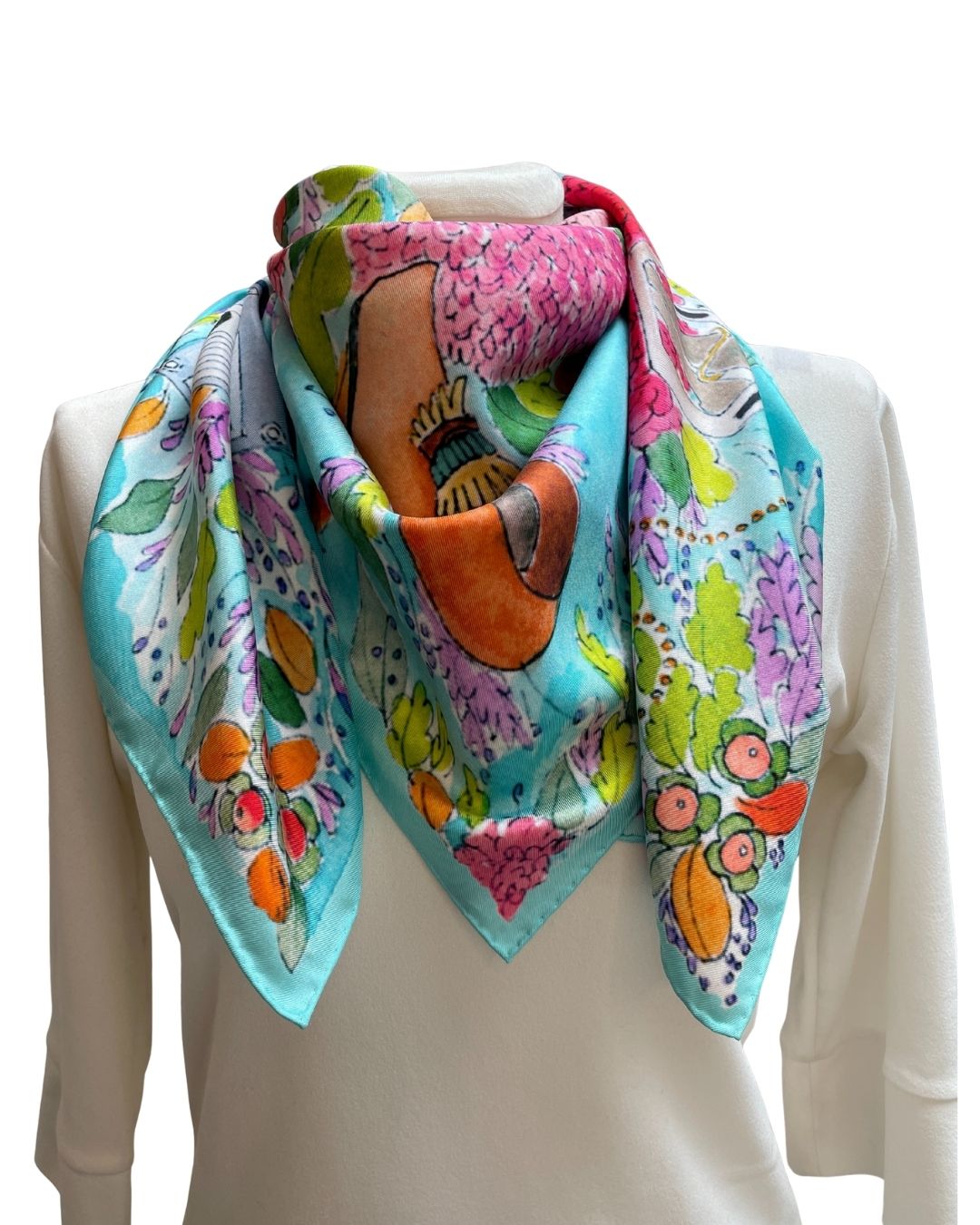 Teal Dreams Silk Scarf