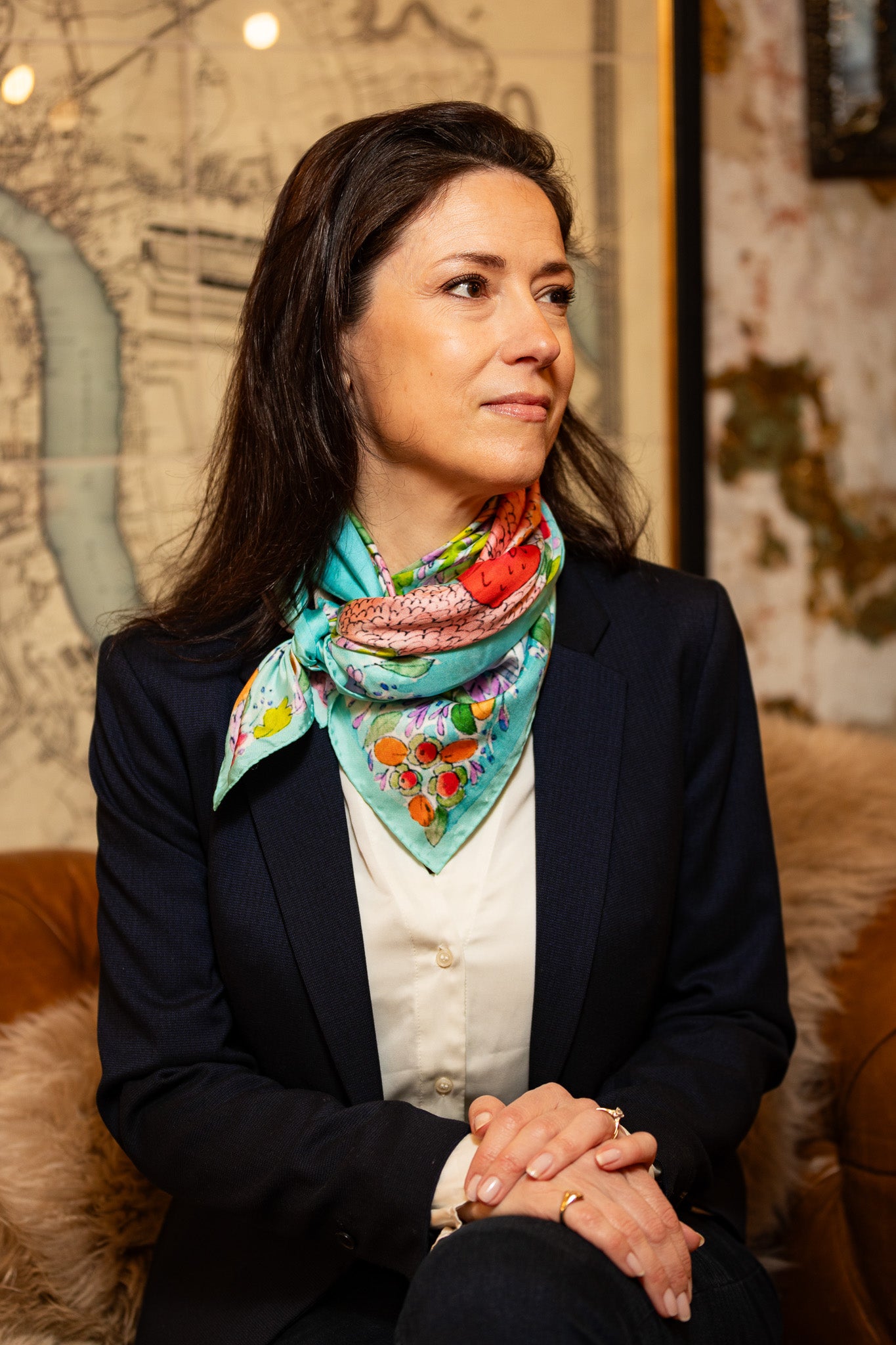Teal Dreams Silk Scarf