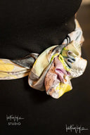 Black Floral Silk Scarf - Scarf