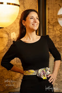 Black Floral Silk Scarf - Scarf