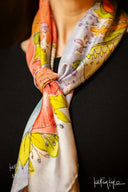Blue Floral Dreams Silk Scarf - Scarf