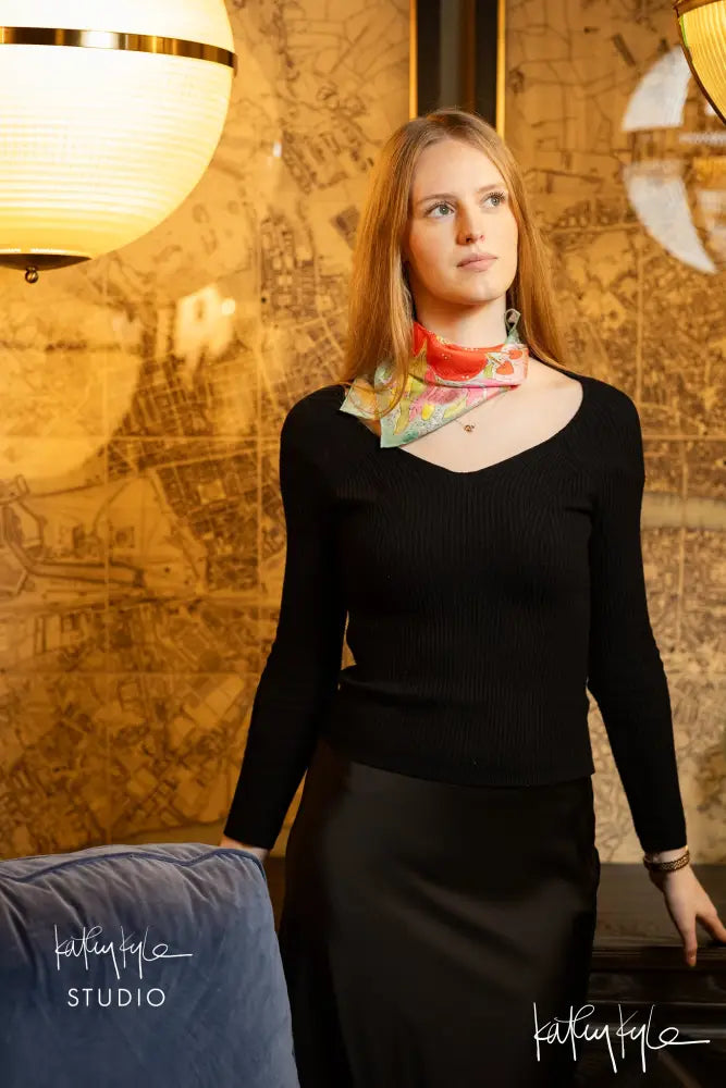 English Bloom Silk Scarf - Scarf