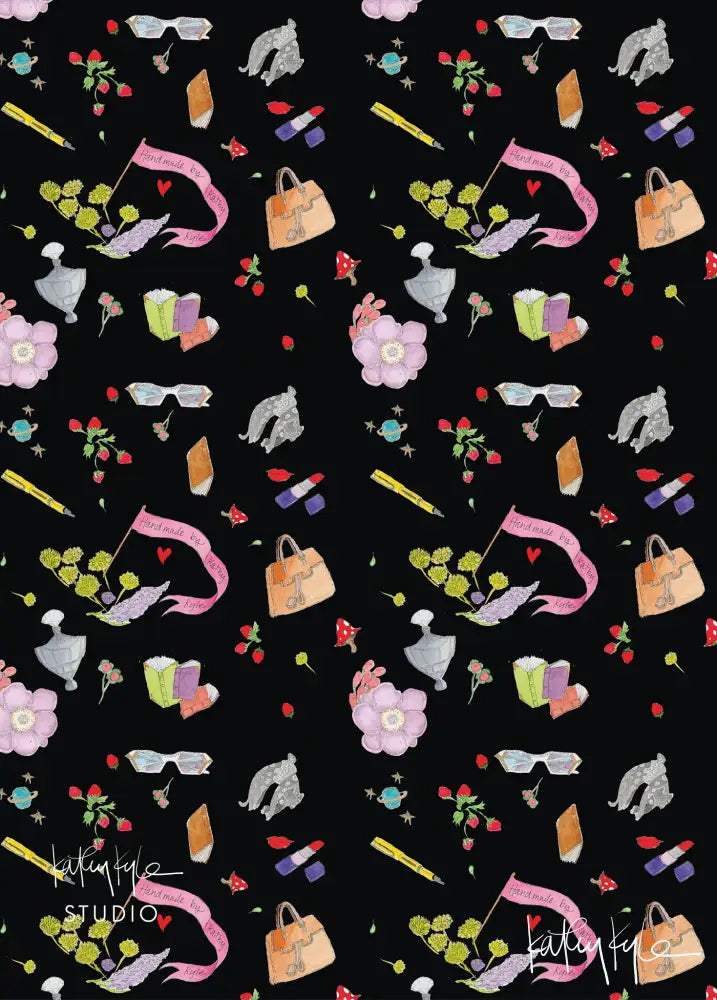 Gift Wrap - Black Floral - Stationery