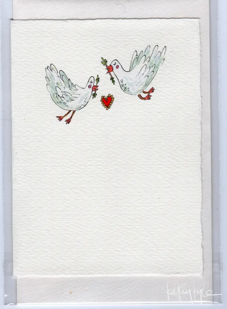 Hand painted Stationery - Doves - Stationery