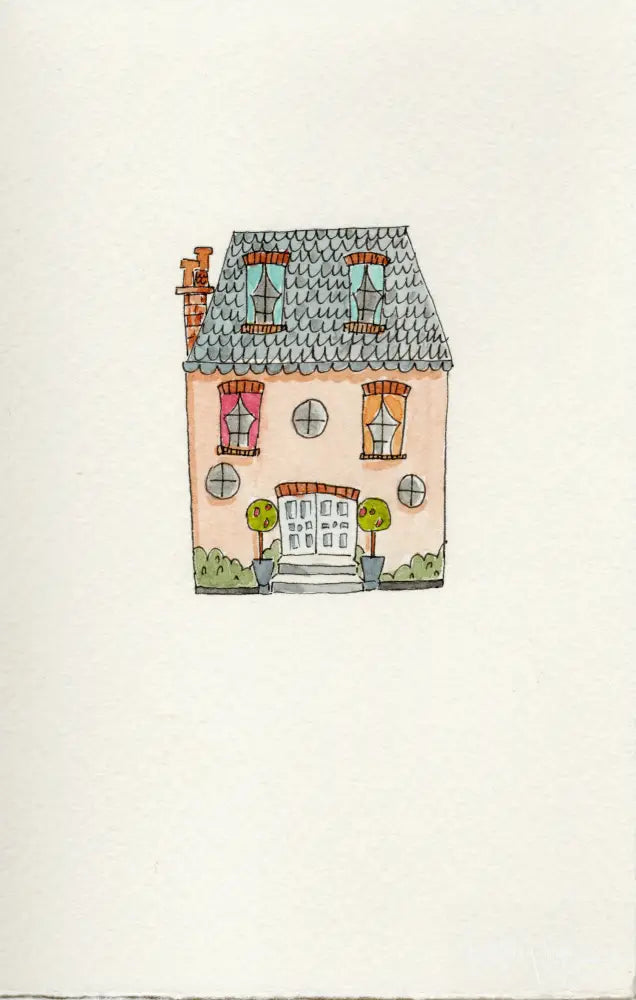 Hand painted Stationery - House - Stationery