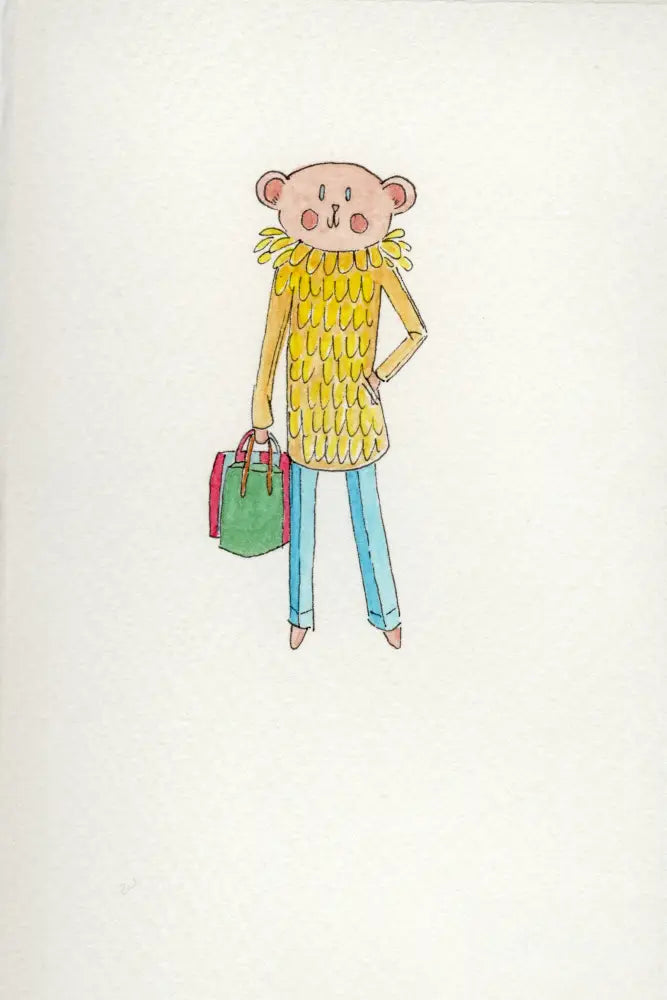 House of Soeur Souris Greeting Cards - Banana Daisy Shirt Mouse - Stationery