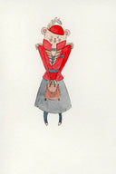 House of Soeur Souris Greeting Cards - Red Coat Mouse - Stationery