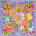 Lavender Floral Silk Scarf - Scarf