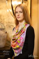 Lavender Floral Silk Scarf - Scarf
