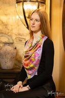 Lavender Floral Silk Scarf - Scarf